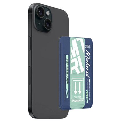 ELECTROPRIME For iPhone 15 mutural Chuncai Series Magnetic Holder Card Slot(Blue Green)