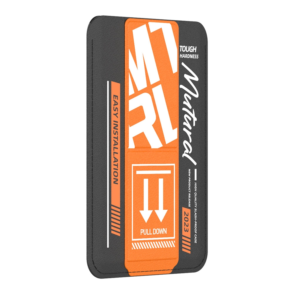 ELECTROPRIME For iPhone 15 mutural Chuncai Series Magnetic Holder Card Slot(Black Orange)