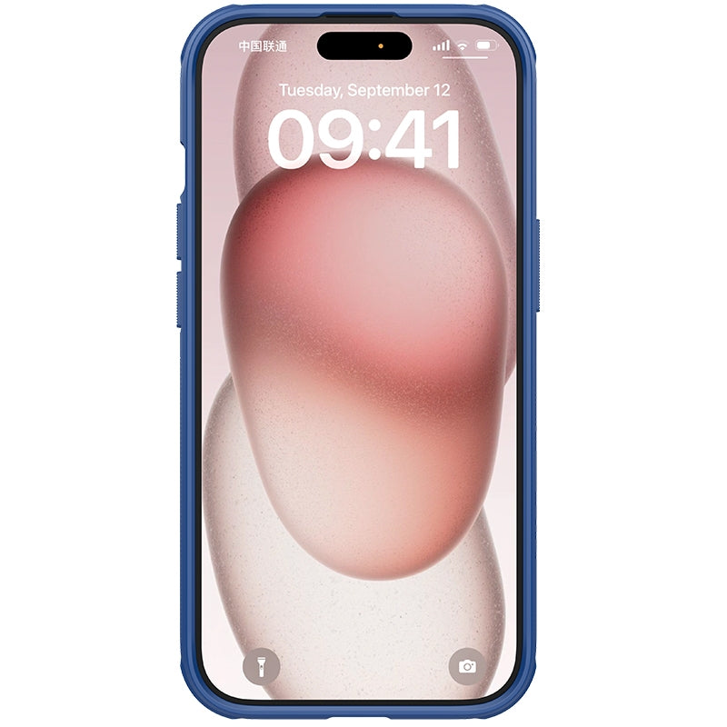 ELECTROPRIME For iPhone 15 NILLKIN Super Frosted Shield Pro Phone Protective Case With LOGO Cutout(Blue)