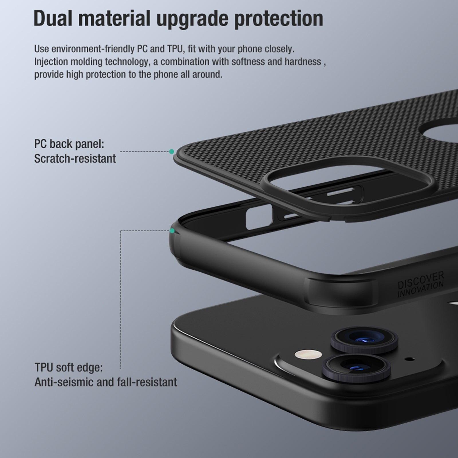 ELECTROPRIME For iPhone 15 NILLKIN Super Frosted Shield Pro Phone Protective Case With LOGO Cutout(Blue)