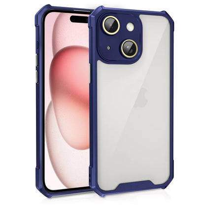 ELECTROPRIME For iPhone 15 Plus Shockproof Acrylic Phone Case with Lens Glass Film(Blue)