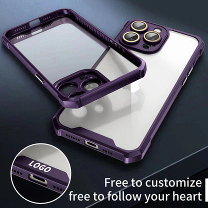 ELECTROPRIME For iPhone 15 Shockproof Acrylic Phone Case with Lens Glass Film(Purple)