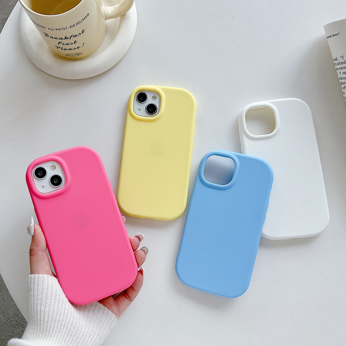 ELECTROPRIME For iPhone 15 Plus Frosted Soap Shape TPU Phone Case(Rose Red)
