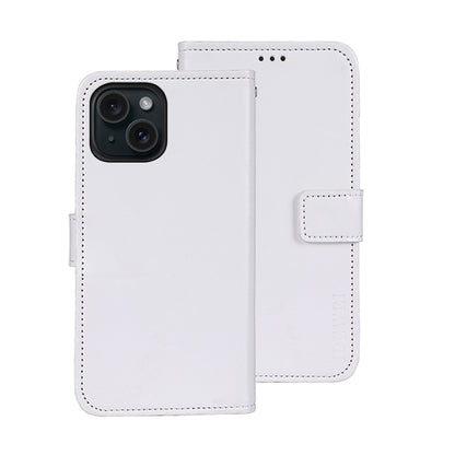 ELECTROPRIME For iPhone 15 idewei Crazy Horse Texture Leather Phone Case with Holder(White)