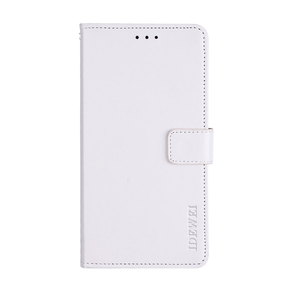 ELECTROPRIME For iPhone 15 idewei Crazy Horse Texture Leather Phone Case with Holder(White)