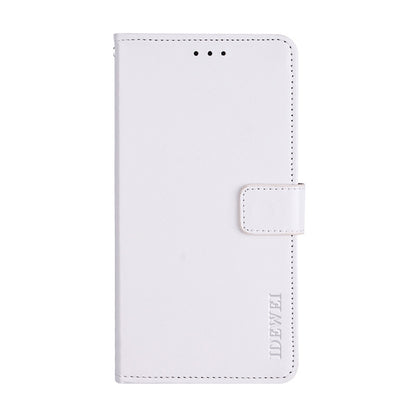 ELECTROPRIME For iPhone 15 idewei Crazy Horse Texture Leather Phone Case with Holder(White)