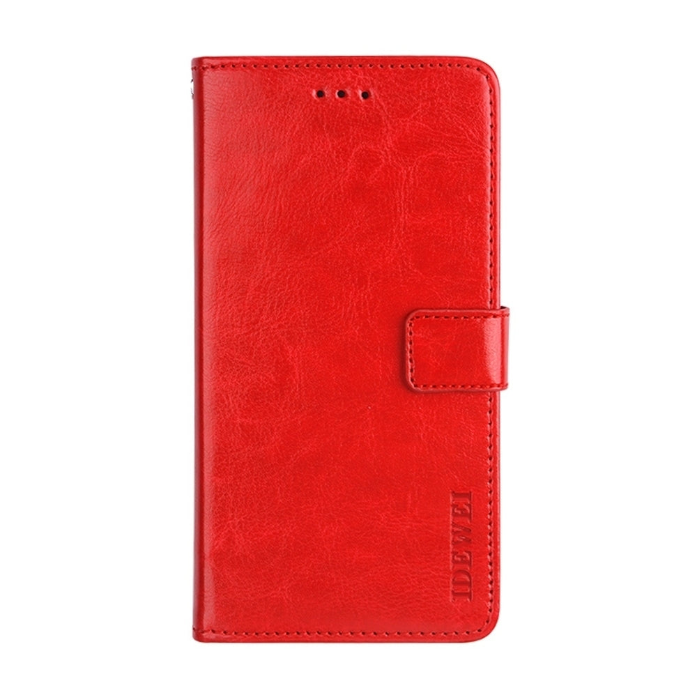 ELECTROPRIME For iPhone 15 idewei Crazy Horse Texture Leather Phone Case with Holder(Red)