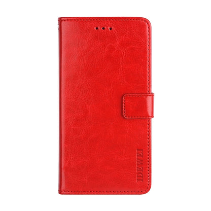 ELECTROPRIME For iPhone 15 idewei Crazy Horse Texture Leather Phone Case with Holder(Red)