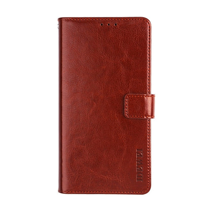 ELECTROPRIME For iPhone 15 idewei Crazy Horse Texture Leather Phone Case with Holder(Brown)