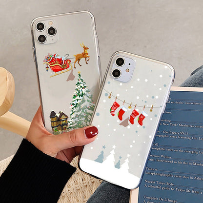 ELECTROPRIME For iPhone 15 Christmas Colored Drawing Pattern High Transparent Soft TPU Phone Case(Christmas)