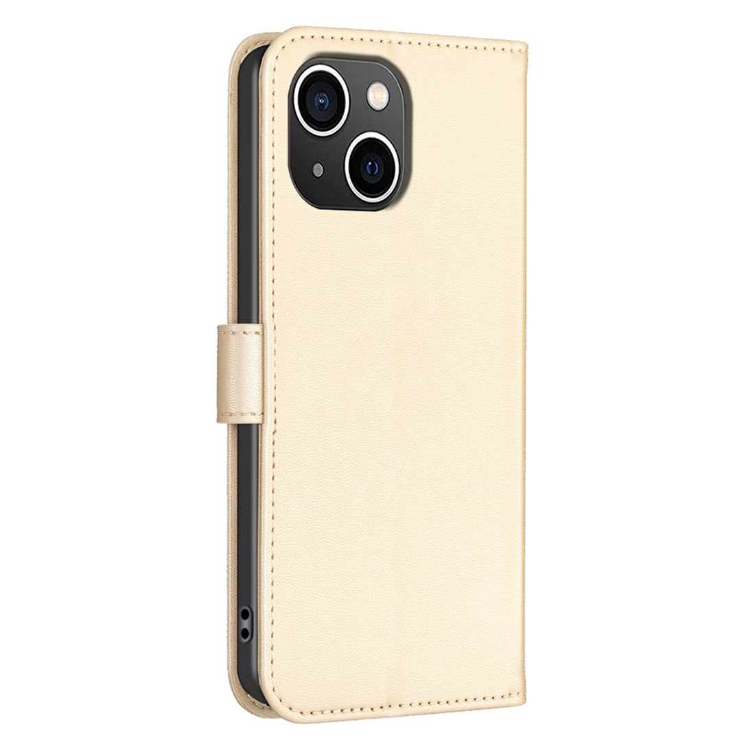 ELECTROPRIME For iPhone 15 Plus Four-leaf Embossed Leather Phone Case(Gold)