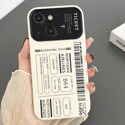 ELECTROPRIME For iPhone 15 Plus Ticket Pattern Large Window TPU Phone Case(White)