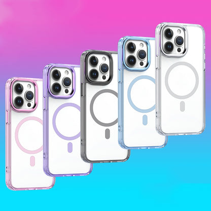 ELECTROPRIME For iPhone 15 Plus MagSafe Magnetic Clear Phone Case(Purple)