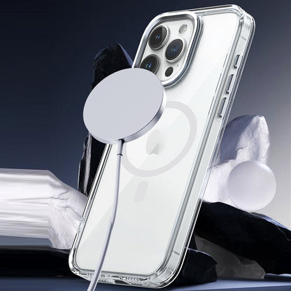 ELECTROPRIME For iPhone 15 Plus MagSafe Magnetic Clear Phone Case(Purple)