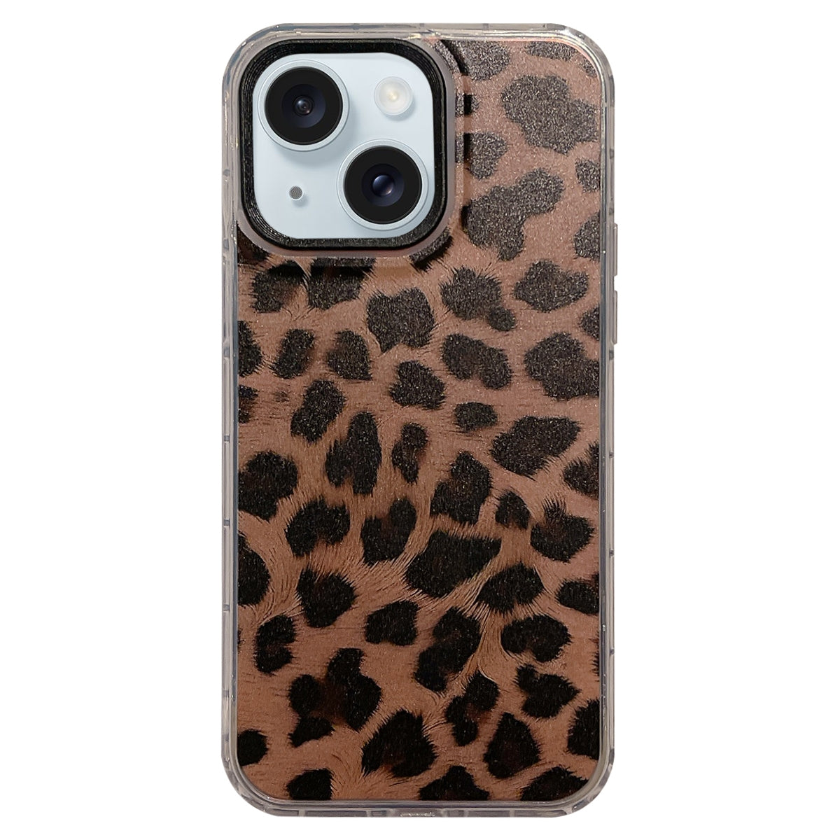 ELECTROPRIME For iPhone 15 Dual-sided IMD Leopard Print PC + TPU Phone Case