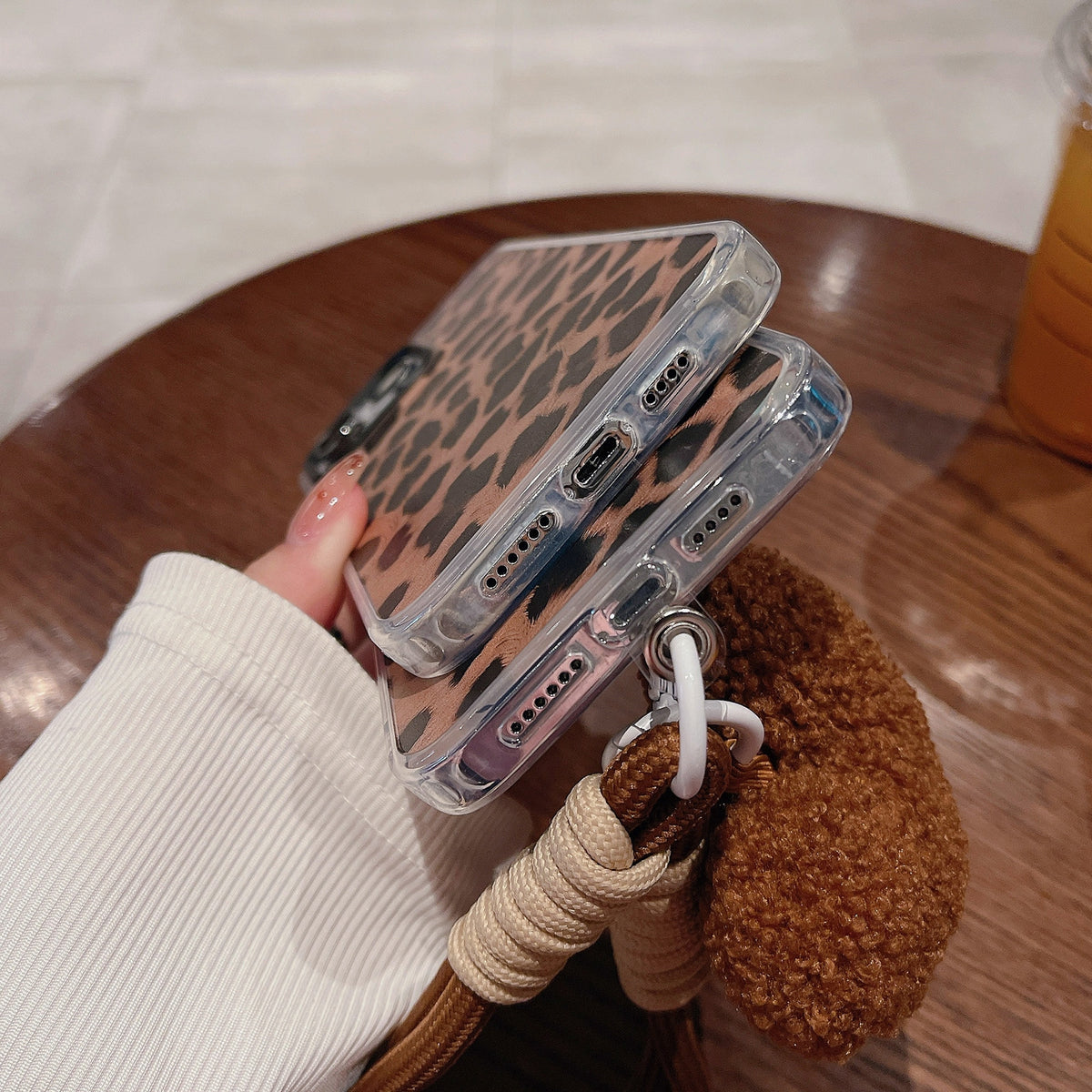 ELECTROPRIME For iPhone 15 Dual-sided IMD Leopard Print PC + TPU Phone Case