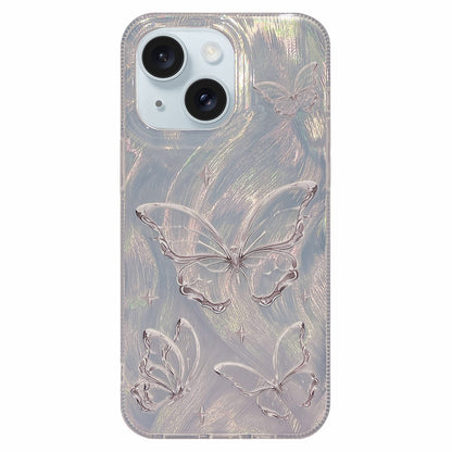 ELECTROPRIME For iPhone 15 Plus Dual-sided Silver-printed IMD PC + TPU Phone Case