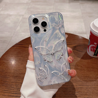 ELECTROPRIME For iPhone 15 Plus Dual-sided Silver-printed IMD PC + TPU Phone Case