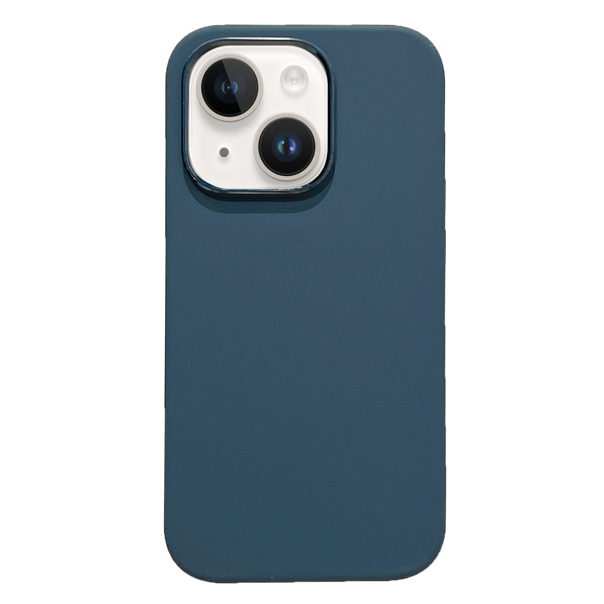 ELECTROPRIME For iPhone 15 Electroplated Metal Lens Frame Design MagSafe Silicone Phone Case(Dark Blue)