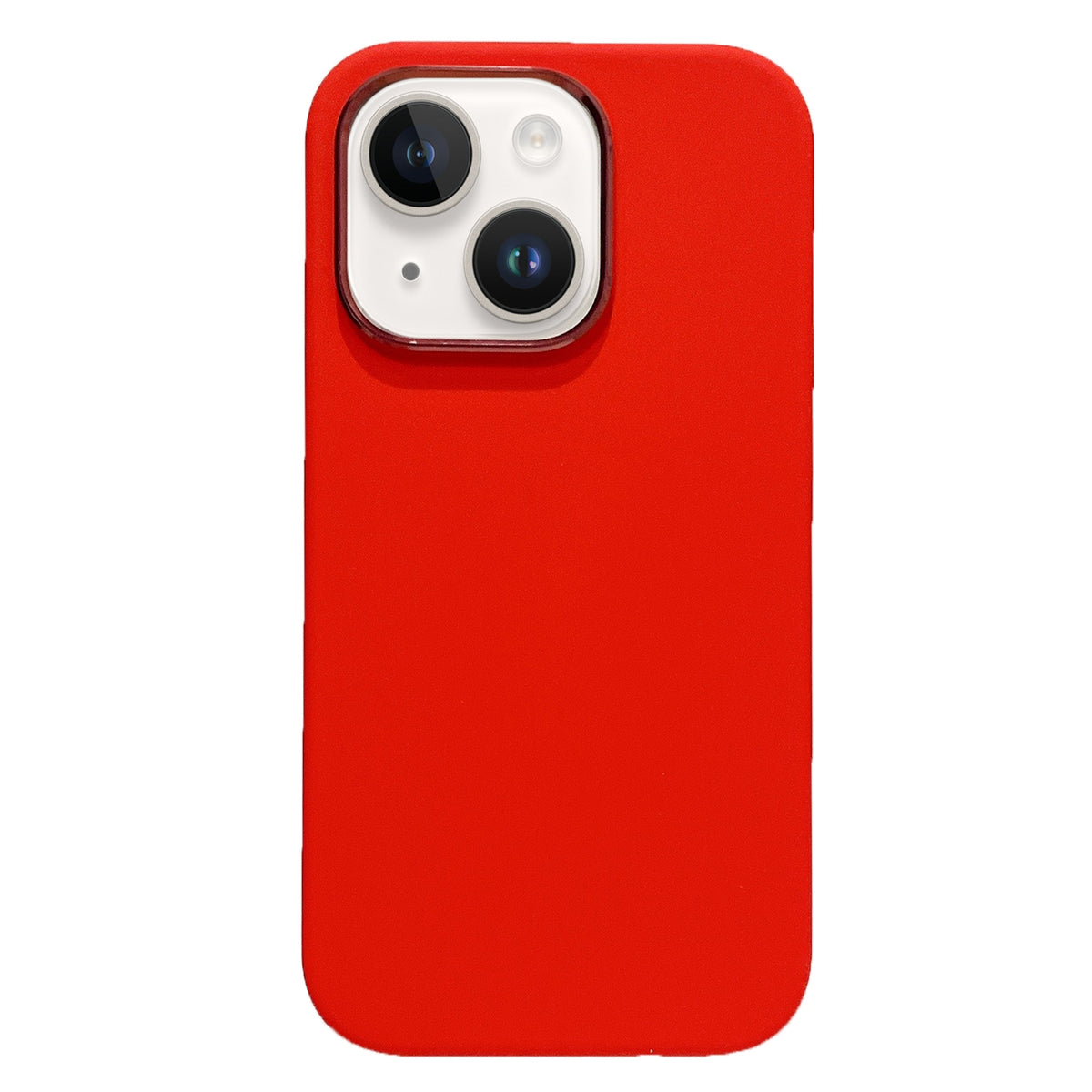 ELECTROPRIME For iPhone 15 Electroplated Metal Lens Frame Design MagSafe Silicone Phone Case(Red)
