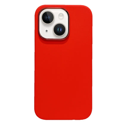 ELECTROPRIME For iPhone 15 Electroplated Metal Lens Frame Design MagSafe Silicone Phone Case(Red)