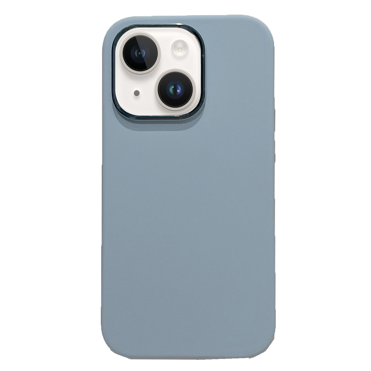 ELECTROPRIME For iPhone 15 Electroplated Metal Lens Frame Design MagSafe Silicone Phone Case(Light Blue)