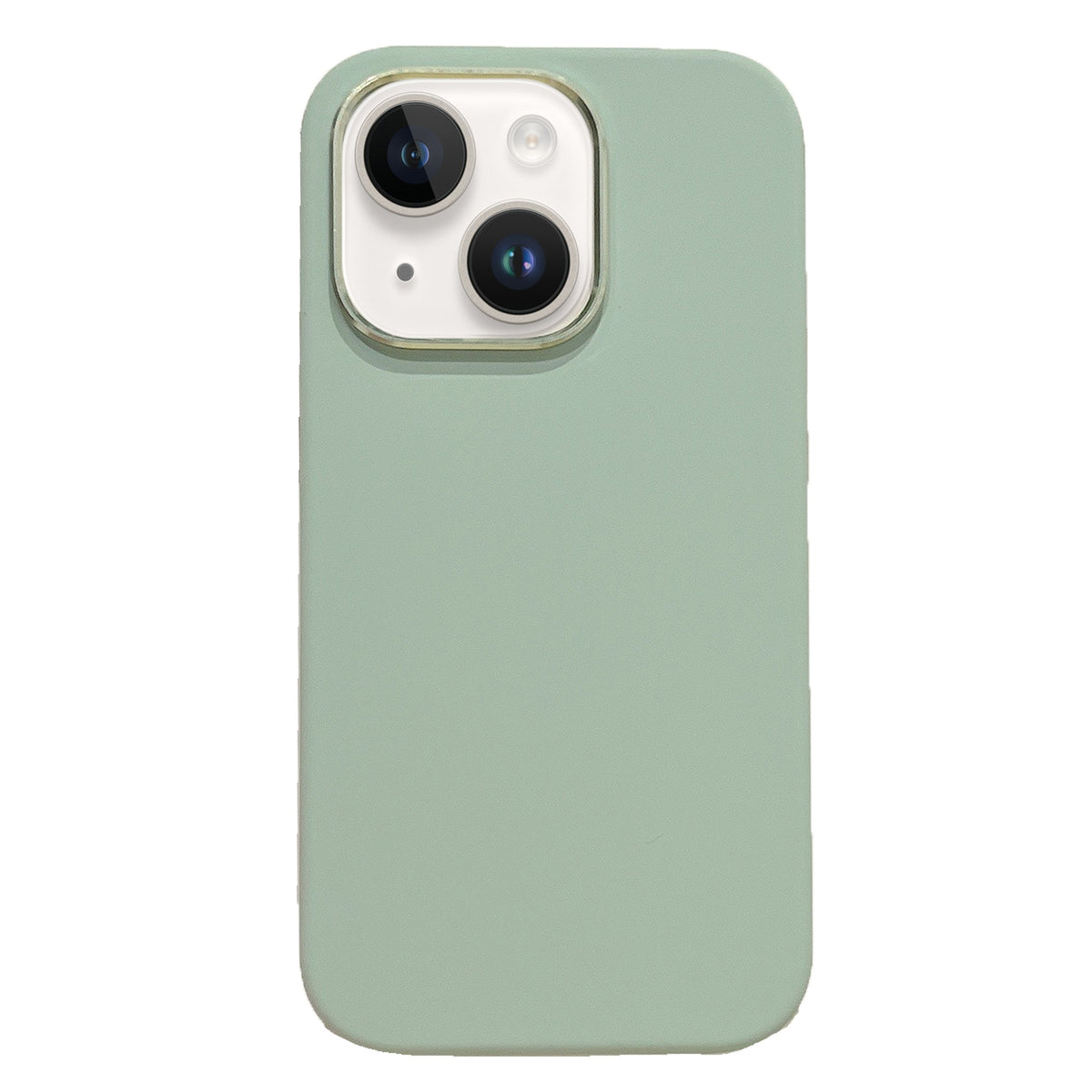 ELECTROPRIME For iPhone 15 Electroplated Metal Lens Frame Design MagSafe Silicone Phone Case(Light Green)