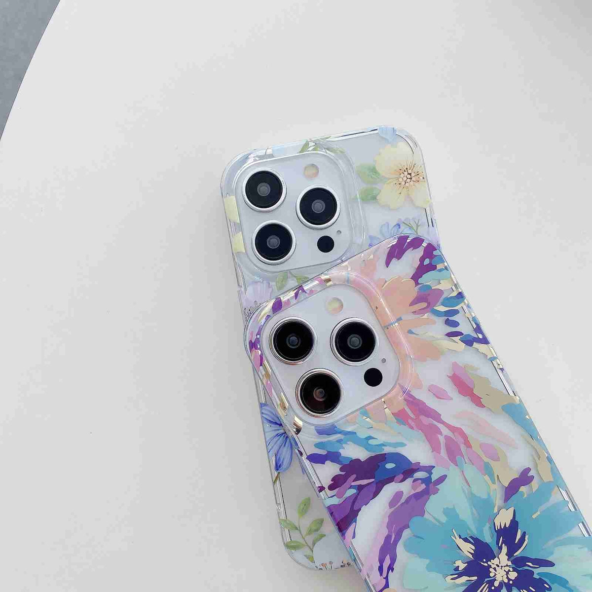 ELECTROPRIME For iPhone 15 Plus Electroplated Symphony Phone Case(Watercolor Flower)