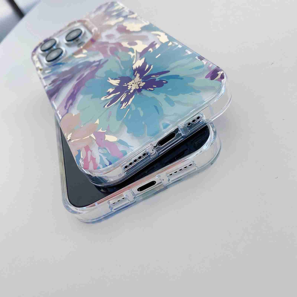 ELECTROPRIME For iPhone 15 Plus Electroplated Symphony Phone Case(Watercolor Flower)