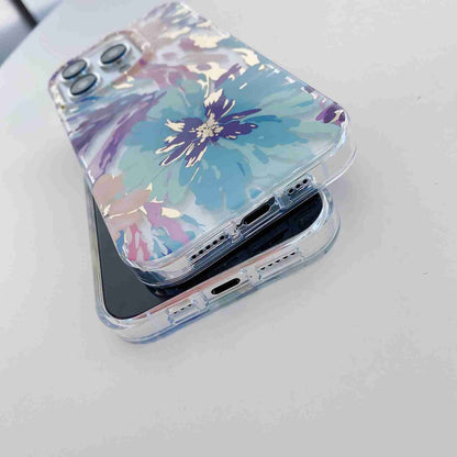 ELECTROPRIME For iPhone 15 Plus Electroplated Symphony Phone Case(Watercolor Flower)