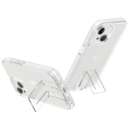 ELECTROPRIME For iPhone 15 Shockproof Terminator Phone Case with Holder(Glitter White)