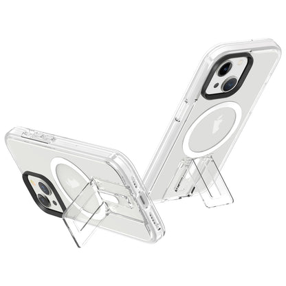 ELECTROPRIME For iPhone 15 Shockproof Terminator MagSafe Phone Case with Holder(Transparent)