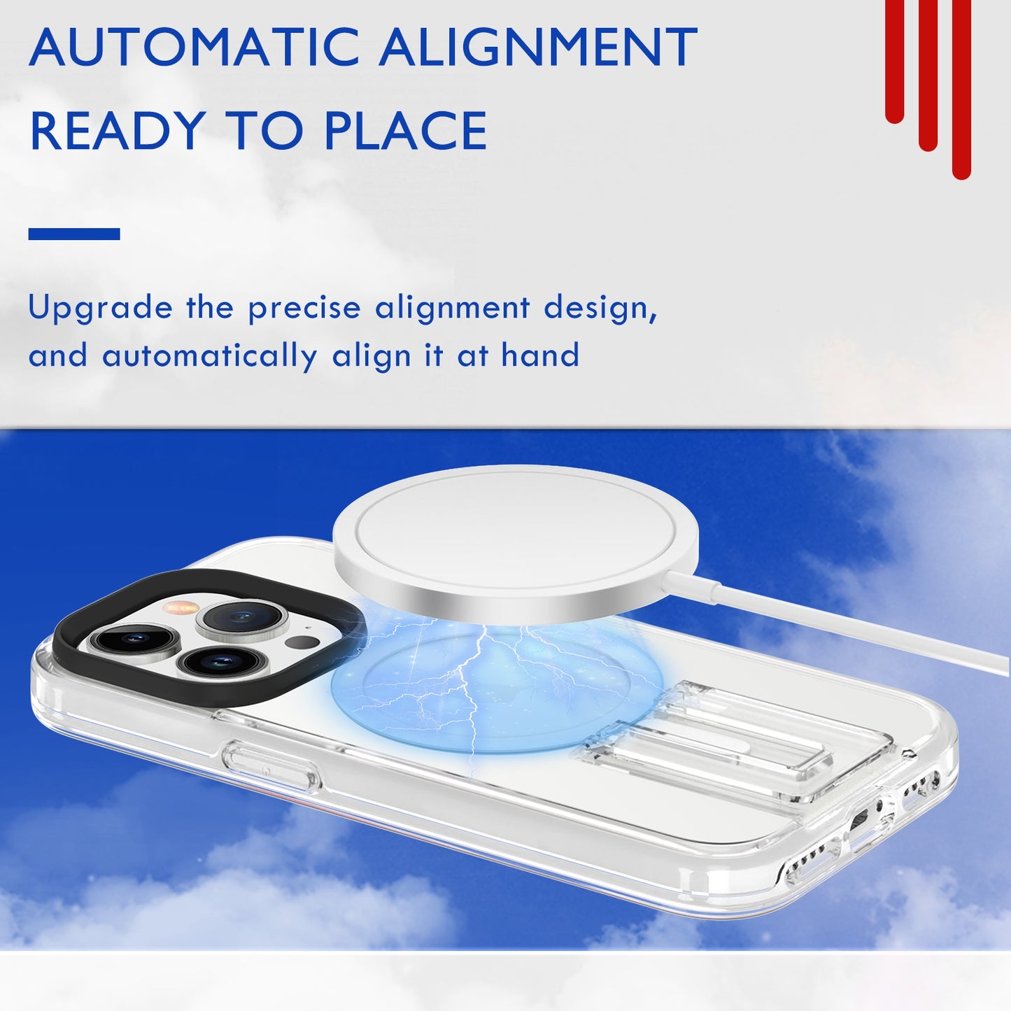 ELECTROPRIME For iPhone 15 Shockproof Terminator MagSafe Phone Case with Holder(Transparent)