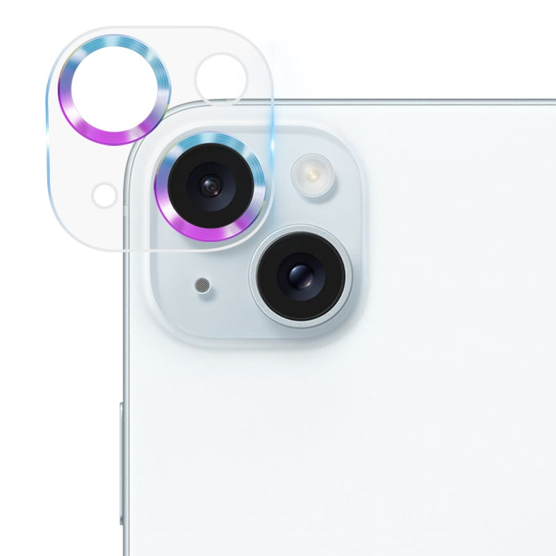 ELECTROPRIME For iPhone 15 Plus / 15 Tempered Glass CD Texture Back Camera Film(Colorful)