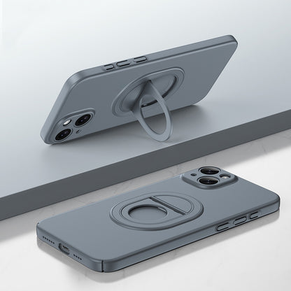 ELECTROPRIME For iPhone 15 Magsafe Hidden Fold Holder Full Coverage Shockproof Phone Case(Grey)
