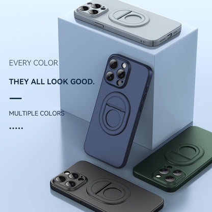 ELECTROPRIME For iPhone 15 Magsafe Hidden Fold Holder Full Coverage Shockproof Phone Case(Grey)