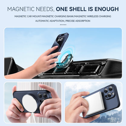 ELECTROPRIME For iPhone 15 Magsafe Hidden Fold Holder Full Coverage Shockproof Phone Case(Grey)