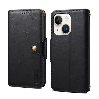 ELECTROPRIME For iPhone 15 Plus Denior Cowhide Texture Wallet Style Leather Phone Case(Black)