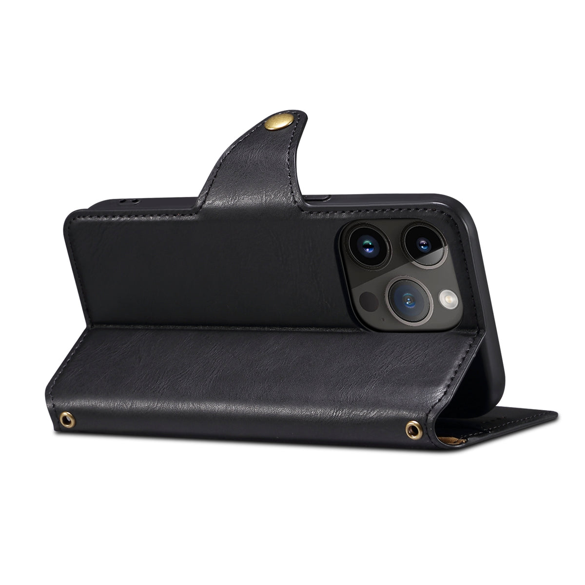 ELECTROPRIME For iPhone 15 Plus Denior Cowhide Texture Wallet Style Leather Phone Case(Black)