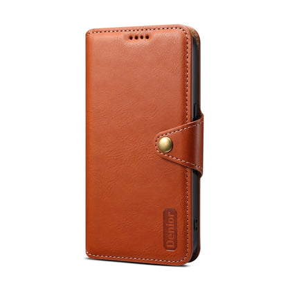 ELECTROPRIME For iPhone 15 Denior Cowhide Texture Wallet Style Leather Phone Case(Brown)