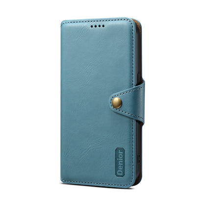 ELECTROPRIME For iPhone 15 Denior Cowhide Texture Wallet Style Leather Phone Case(Blue)