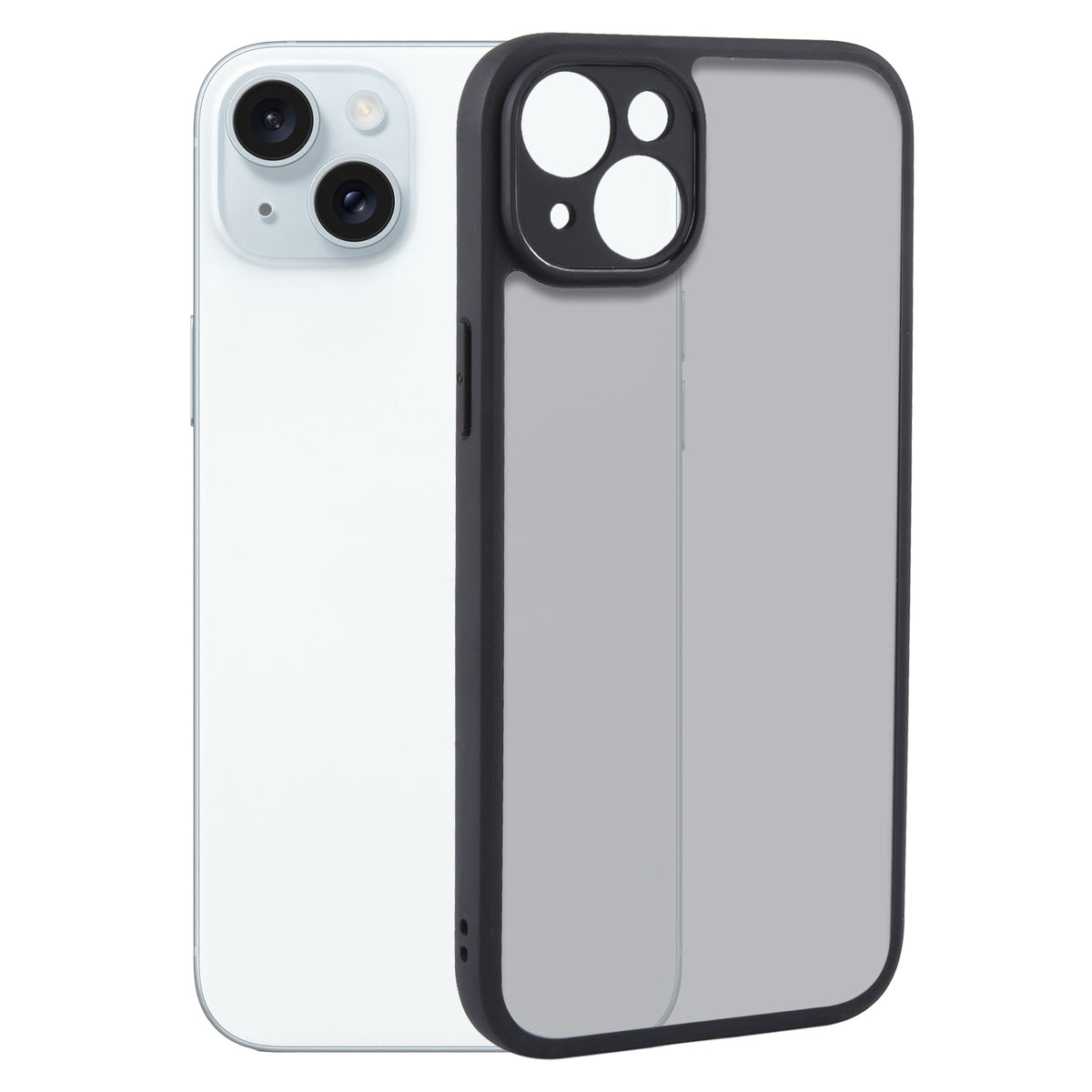 ELECTROPRIME For iPhone 15 Plus Fine Pore Matte Black TPU + PC Phone Case