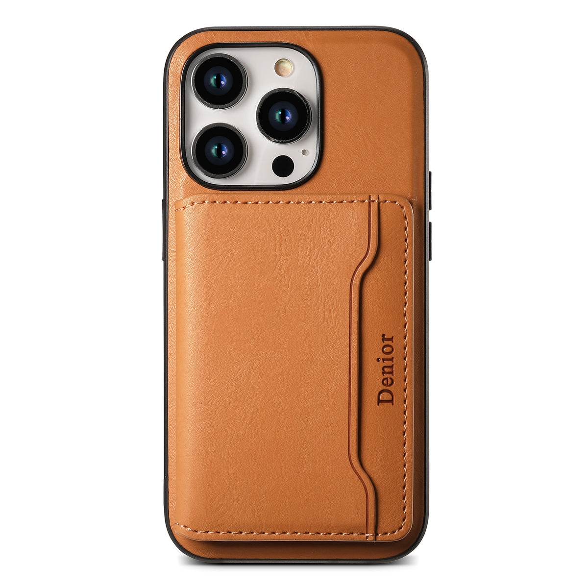 ELECTROPRIME For iPhone 15 Plus Denior Cowhide Texture Leather MagSafe Detachable Wallet Phone Case(Khaki)
