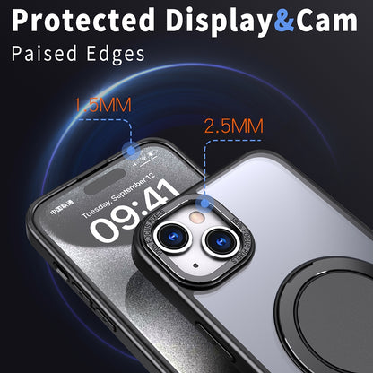 ELECTROPRIME For iPhone 15 Plus 360-degree Rotating MagSafe Magnetic Holder Phone Case(Black)