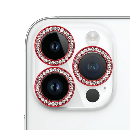 ELECTROPRIME For iPhone 15 Pro Max / 15 Pro 9H Point Drill Camera Lens Protector Ring(Red)