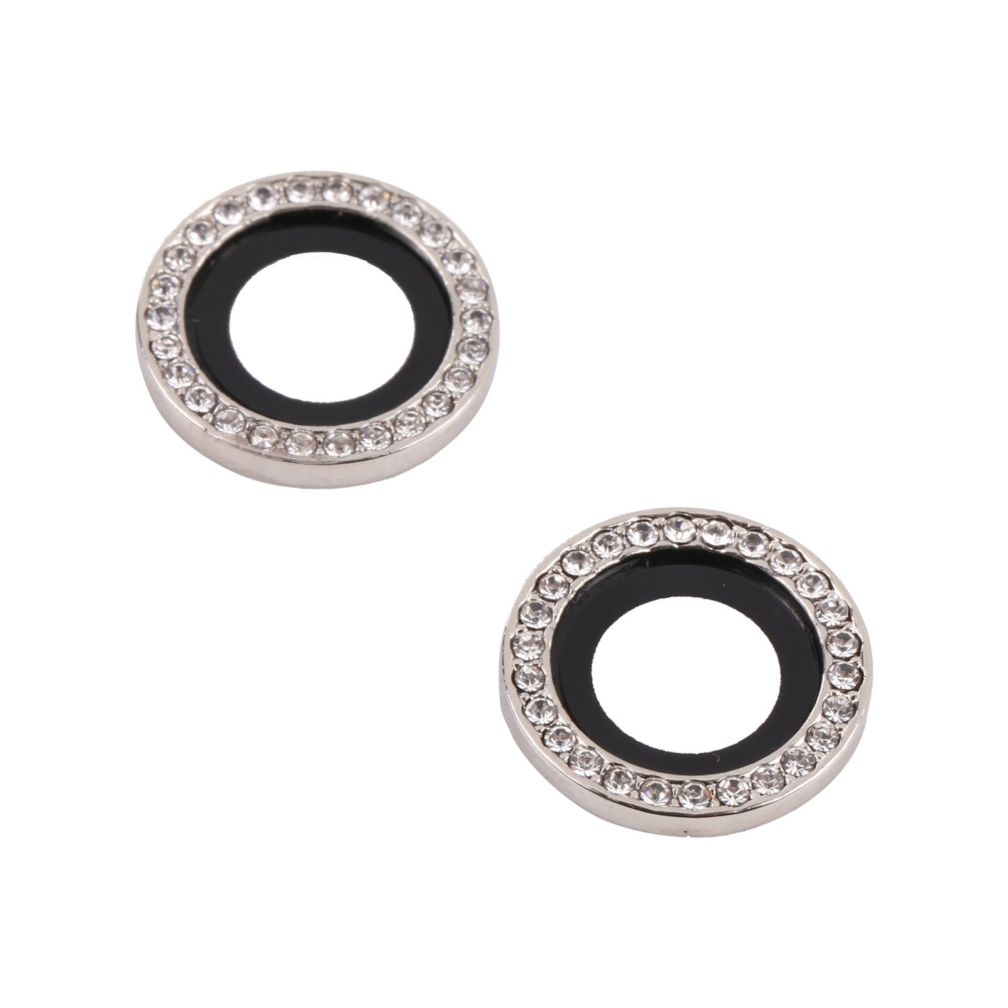 ELECTROPRIME For iPhone 15 / 15 Plus 9H Point Drill Camera Lens Protector Ring(Silver)