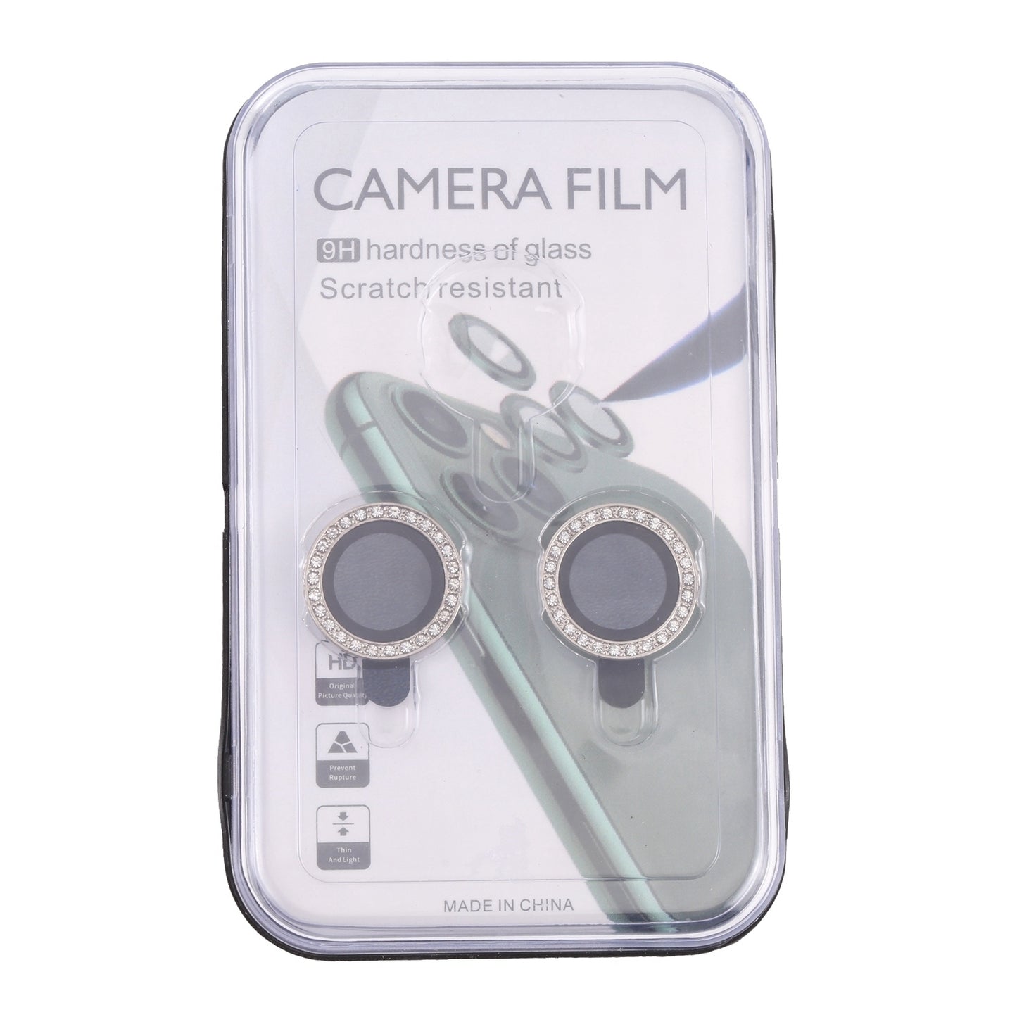 ELECTROPRIME For iPhone 15 / 15 Plus 9H Point Drill Camera Lens Protector Ring(Silver)