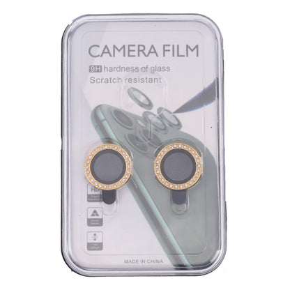 ELECTROPRIME For iPhone 15 / 15 Plus 9H Point Drill Camera Lens Protector Ring(Gold)