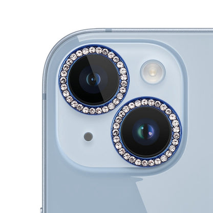ELECTROPRIME For iPhone 15 / 15 Plus 9H Point Drill Camera Lens Protector Ring(Blue)
