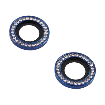 ELECTROPRIME For iPhone 15 / 15 Plus 9H Point Drill Camera Lens Protector Ring(Blue)